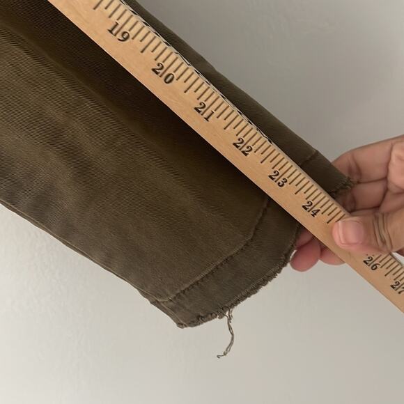 Free People Military Jacket Size Medium Ruffle Hem Olive Green - Picture 8 of 9